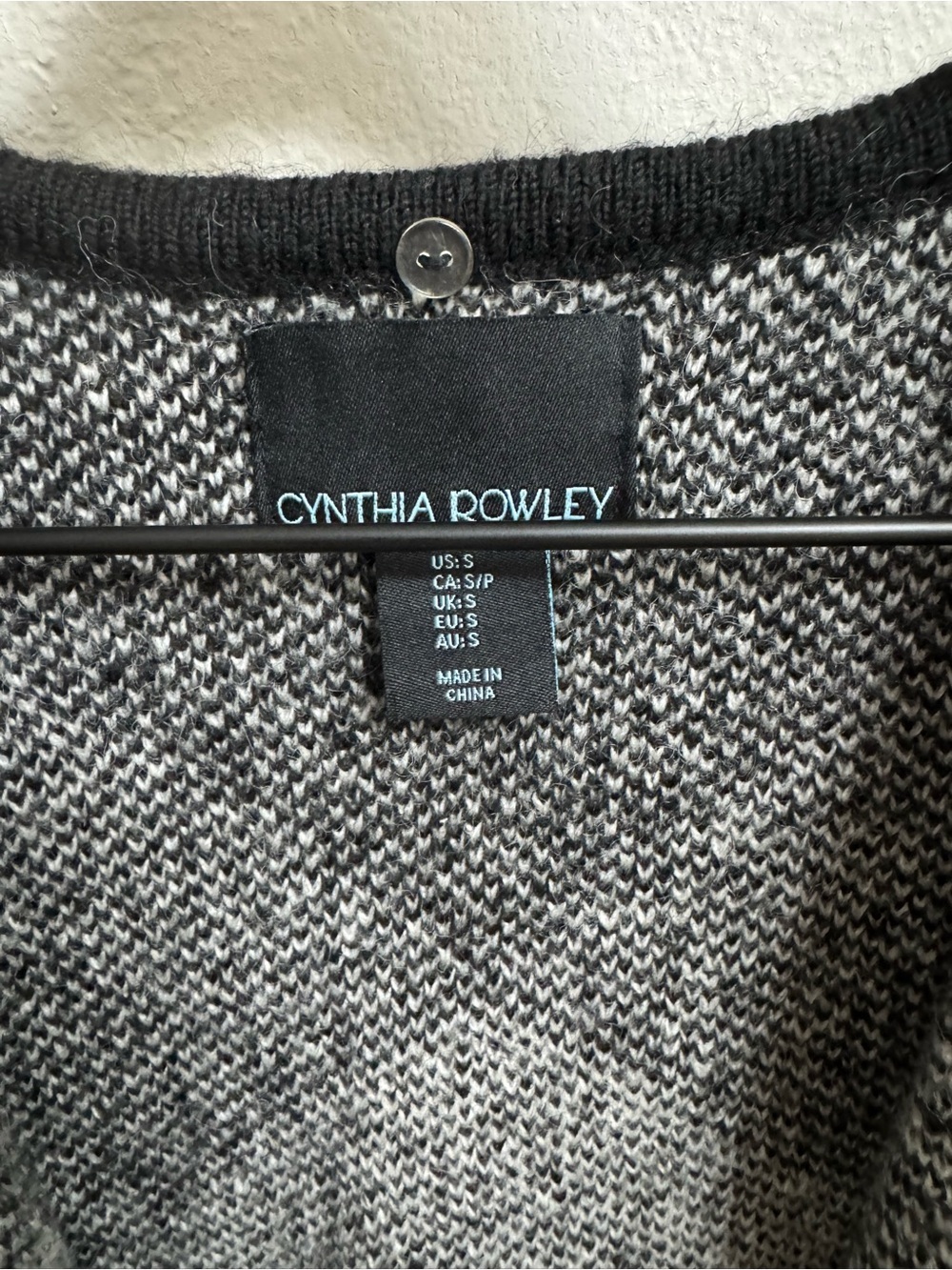 Black & White wool blend Button Cardigan - Picture 6 of 8